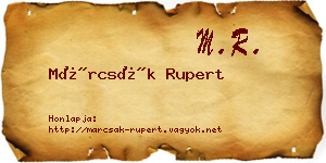 Márcsák Rupert névjegykártya
